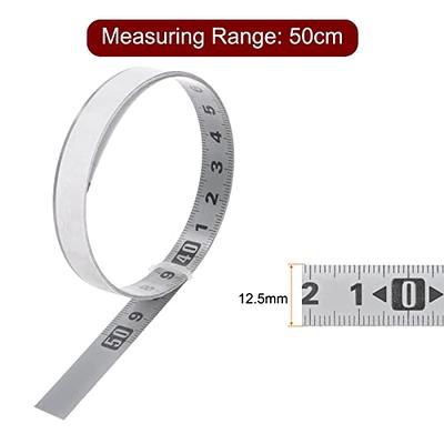 HARFINGTON Self Adhesive Tape Measure 50cm Metric Middle to Both Sides  Reading Sticky Measuring Tape Steel Workbench Ruler, Silver Tone - Yahoo  Shopping
