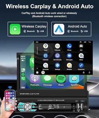 Upgrade] Wireless Apple Carplay Single Din Car Stereo, Podofo 7 Inch Flip  Out Touchscreen Car Radio with Wireless Android Auto, Bluetooth, Type-C/USB/TF/Aux,  SWC, FM, Voice Control, Backup Camera - Yahoo Shopping