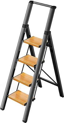 Goplus 3 Step Aluminum Lightweight Ladder Folding Non-Slip Platform Stool  330Lbs Load