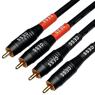 J&D RCA Audio Cable, RCA to 3.5mm 1ft, 3.5mm Male to 2 RCA Phono Male  Stereo Audio Adapter Aux Cable Gold-Plated Copper Shell Heavy Duty, 3.5 to  RCA