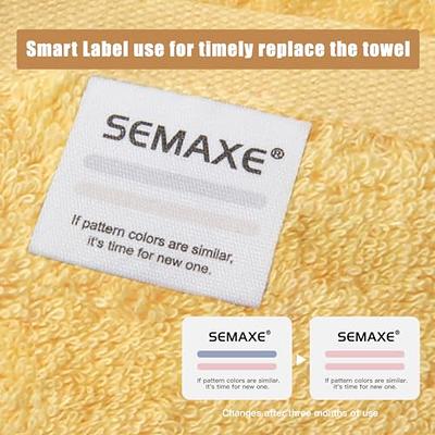 SEMAXE Blue Towel Set 100% Cotton, 2 Bath Towels 2 Hand Towels 4  Washcloths, Bathroom Towel with Hanging Loops and Smart Tag,Absorbent 8  Piece Towel