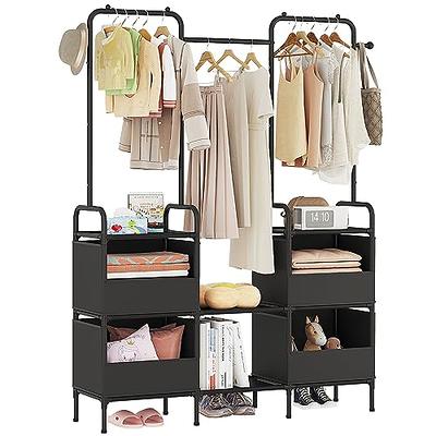 Molloy Industrial Corner Clothes Rack, L Shaped Garment Rack with Shelves and 2 Fabric Drawers, Heavy Duty Clothing Rack for Hanging Clothes Trent aus