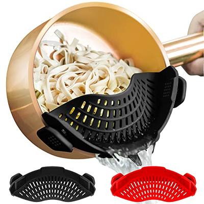 Kitchen Pasta Strainers Clip On Pot Silicone Spaghetti Colanders Heat  Resistant Kitchen Gadgets Fits Pots Pans Bowls 