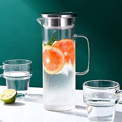 Auxmeware - Heat Resistant Glass Pitcher With Lid And Spout, Glass