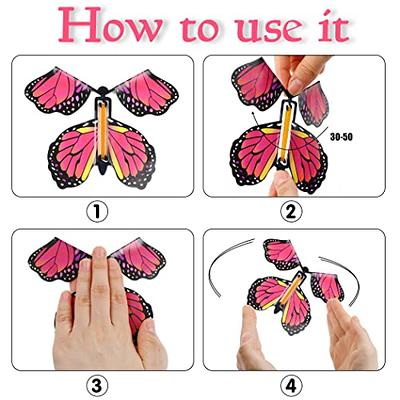 Magic Wind Up Flying Butterfly Surprise Box Children's Elastic Props Toy  Toy Great Surprise Gift Gag Gifts for Kids 20pcs 