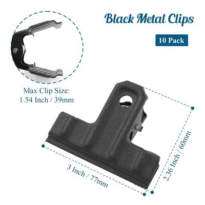 10 Pack Large Bulldog Clips/Metal Hinge Clip File Paper Clamps for Crafts, Food Bags, Drawings, Photos at Home Kitchen & Office (2 1/2 inch)