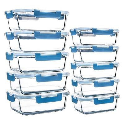 UMEIED 10-PACK Glass Food Storage Containers Set with Airtight Lids, for  Meal Prep, Lunch and Portion Control, Microwave, Oven, Freezer and Dishwasher  Safe (Grey Blue) - Yahoo Shopping