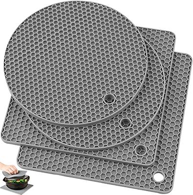 Silicone Trivets for Hot Pots and Pans, 4PCS Flexible Multipurpose Hot Pads  Pot Holders, Heat Resistant Trivet Mats for Hot Dishes, Soft Non-Slip