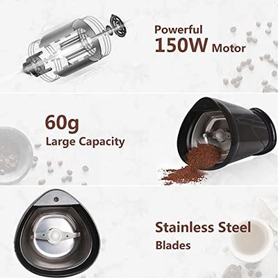 BLACK+DECKER Grinder One Touch Push-Button Control, 2/3 Cup Coffee Bean  Capacity, Stainless Steel