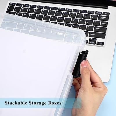 PerKoop 6 Pcs Clear A4 File Box Document Plastic Storage Box Paper Plastic  Case Board Game Storage Containers Magazine Protector File Holder Organizer