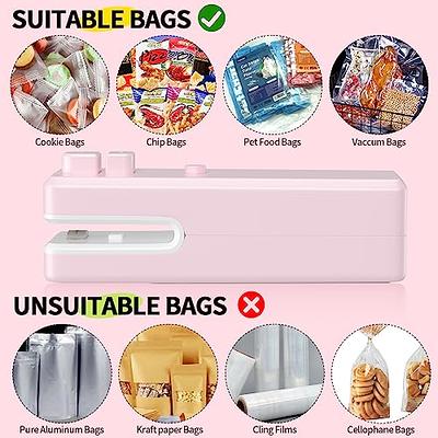 Mini Bag Sealer,Rechargeable Handheld Plastic Bag Resealer, 3 in 1