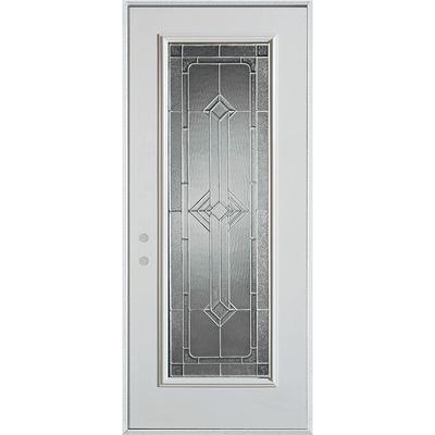 Stanley Doors 36 in. x 80 in. Neo-Deco Zinc Full Lite Painted