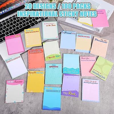 Qilery 100 Pcs Empowering Sticky Note Pads 3 x 4 Inch Employee