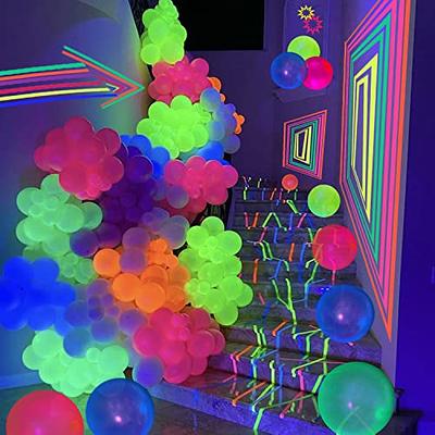 13 Inches Colored Neon Balloons UV Neon Party Decorations Glow in