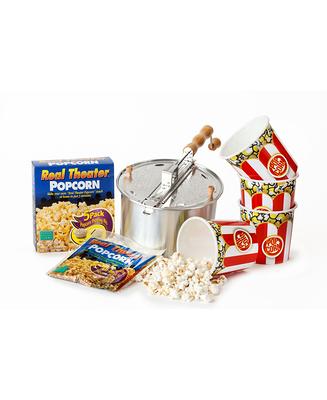 Wabash Valley Farms Stainless Steel Whirley-Pop Popcorn Popper with Hull-Less Kernels Kit