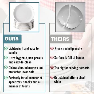 XINLTC 16-Piece Porcelain Dessert Plates, 5.6'' Round Appetizer Plates,  Small White Plates for Appetizer, Cake, Dinnerware Saucer Sets,  Lightweight