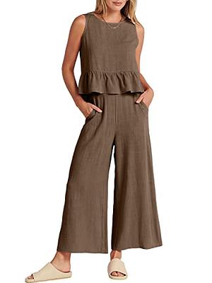 One-Shoulder Crop Top & Mopping Pants Two-Piece Suit - White L  Two piece  outfits pants, Wide leg pant suit, Two piece outfit