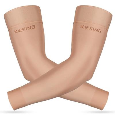 MGANG Lymphedema Compression Arm Sleeve for Women Men, Opaque, 15-20 mmHg  Compression Full Arm Support with Silicone Band, Relieve Swelling, Edema