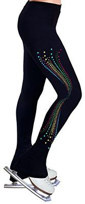 HOYI Ice Skating Polartec Pants with Rhinestones Figure Skating Leggings  for Women and Girls Competition Training Practice(Size:XXS,Color:Black) :  : Clothing, Shoes & Accessories