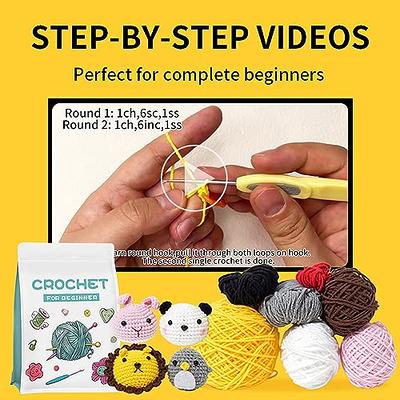 Crochet Kit for Beginners, 8Pcs Crochet Animal Kit, Beginner Crochet Kit  for Adults and Kids, Complete DIY Crochet Starter Kit with Step-by-Step  Video