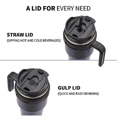 CIVAGO 20 oz Tumbler Mug with Lid and Straw, Insulated Travel  Coffee Mug with Handle, Double Wall Stainless Steel Vacuum Coffee Tumbler,  Thermal Coffee Cup (Black, 2 Pack): Tumblers 