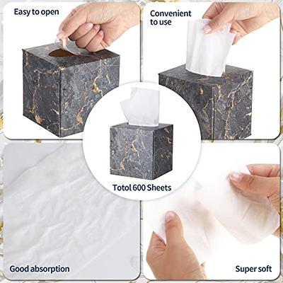 9 Pcs Square Tissues Cube Box Travel Tissue Box with 50 Counts Soft Facial  Tissues Pocket Tissues Car Tissue Holder for Car Toilet Household (Elegant