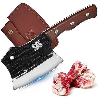  ENOKING Cleaver Knife, 7.5 Inch Hand Forged Meat Cleaver Heavy  Duty Bone Chopper German High Carbon Stainless Steel Butcher Knife with  Full Tang Handle for Home Kitchen and Restaurant, Ultra Sharp 