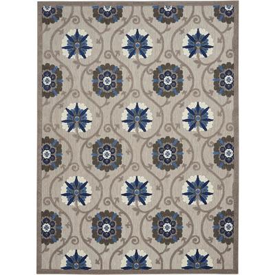 Adare Blue 7 ft. x 9 ft. Painterly Polyester Area Rug