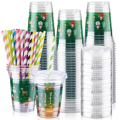 Zhehao 100 Pcs Christmas Plastic Cups 12 oz Disposable Christmas Cups with  Lids and Straws 6 Styles Santa Snowman Disposable Xmas Plastic Cups for  Kids Birthday Party Baby Shower Holiday Favors - Yahoo Shopping