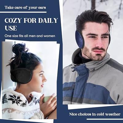 1 Pair Bandless Fleece Ear Muffs For Men Women Winter Thick Warm