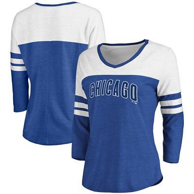 Women's Fanatics Branded Royal/Red Texas Rangers True Classic League Diva Pinstripe Raglan V-Neck T-Shirt