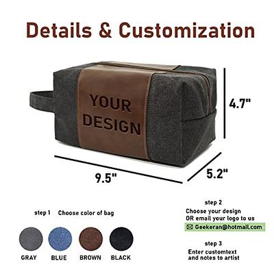 Personalized Toiletry Bag For Men, Husband, Boyfriend, Dad Large Capacity  PU Leather Travel Dopp Kit Handcrafted Custom Name Unique Gift For  Birthday