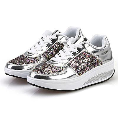 Sparkle Rhinestone Sneakers For Women - Glitter Fashion Platform