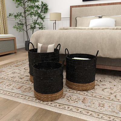 DecMode Metal and Wood Basket - Set of 2, Multicolor