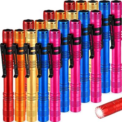 Hortsun 20 Pcs Mini Pen Light Flashlights Pocket Flashlights Pen with Clip  Small LED Handheld Slim Torches for Christmas Gift Without Battery (Red,  Rose Pink, Yellow, Blue, Orange,5.12 Inch) - Yahoo Shopping