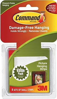 3M CLAW Drywall Picture Hangers holds 15 lb. & Command 10 Small Pairs and 8  Medium Pairs White Picture Hanging Strips