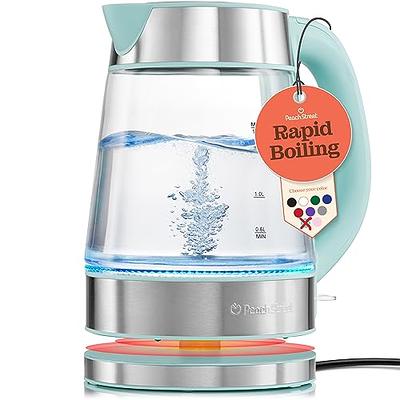  Evoloop Electric Tea Kettle 1.7L Hot Water Boiler, 1500W Glass Water  Kettle with Auto Shut-Off & Boil Dry Protection, BPA Free, Cordless Base &  LED Indicator: Home & Kitchen