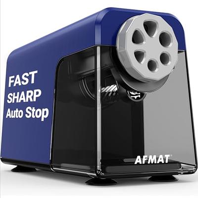 Electric Pencil Sharpener Heavy Duty, 6 Holes, Auto Stop AFMAT Pencil