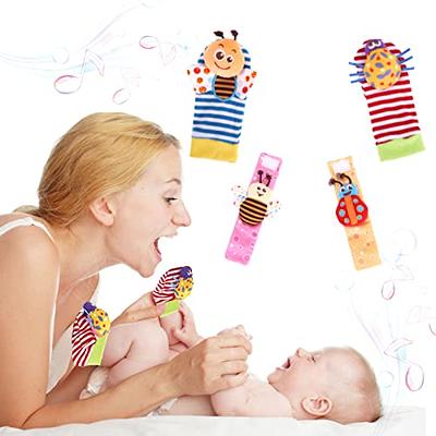 BABY K Baby Rattle Socks & Wrist Toys (Set E) - Newborn Toys for Baby Boy  or Girl - Brain Development Infant Toys - Hand and Foot Rattles Suitable  for