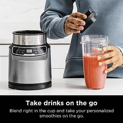 Ninja BN401 Nutri Pro Compact Personal Blender, Auto-iQ Technology, 1100-Peak-Watts, for Frozen Drinks, Smoothies, Sauces & More, with (2) 24-oz. TO