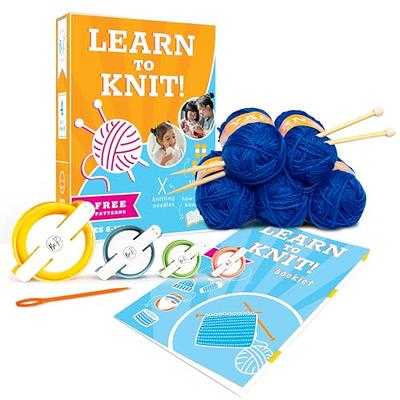 Knitting Kit for Beginners Adults & Kids, Knitting Starter Kit Learn to  Knit Your Scarf & Hat with Instructions, Yarn Bowl, Knitting Needles & All  Beginner Knitting Accessories