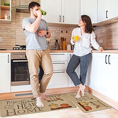 StepLively Kitchen Mat, 2 PCS Kitchen Rugs, Cushioned Kitchen Mats for  Floor, Anti-Fatigue Mat, Kitchen Rug Set, Non-Skid Standing Mat for  Kitchen