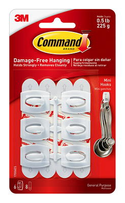 Command Mini Wall Hooks, White, Damage Free Decorating, Six Hooks and Eight  Command Strips - Yahoo Shopping