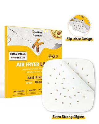 200 Pack Air Fryer Sheet Liners, White Parchment Paper Squares (8.5 x 8.5  In)