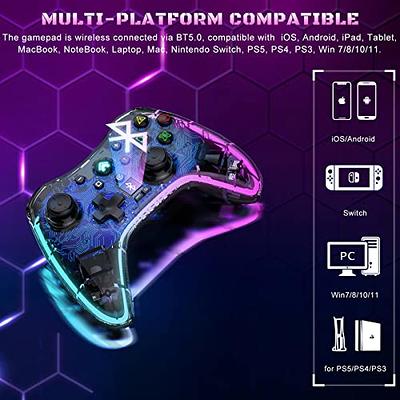 PC Wireless Controller, Bluetooth Gaming Controllers for Windows, Steam,  Laptop, Mac, Tablet, iPad, Switch, and Smart TV, with Dual Vibration,  6-Axis