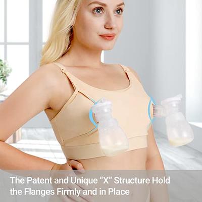 Hands Free Pumping Bra, Momcozy Adjustable Breast-Pumps Holding and Nursing  Bra (Black, Medium) 