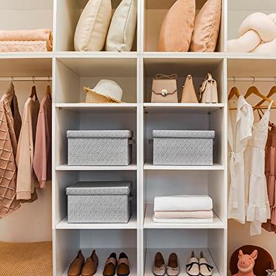 GRANNY SAYS Clothing Storage Bins for Closet with Handles, Foldable  Rectangle Baskets, Fabric Containers Boxes for Organizing Shelves Bedroom,  Gray