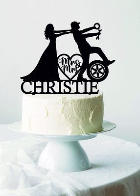 Buy Bride Pulling Groom Wedding Cake Topper, Bride Dragging Groom