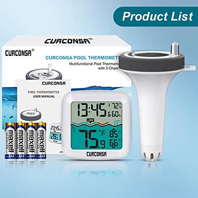 Pool Thermometer Floating, CURCONSA Digital Pool Thermometer Wireless Easy  Read, 3 Channels Cyclic Display for Indoor & Outdoor Swimming Pool, Hot  Tub, SPA, Aquarium, Ponds… B0C7QHMKMZ - Yahoo Shopping