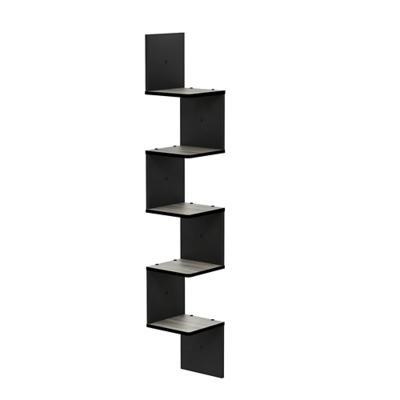 BOOKSHELF 5-TIER OAK WITH REVERSIBLE SHELVES WHITE AND WOOD - PLAZA